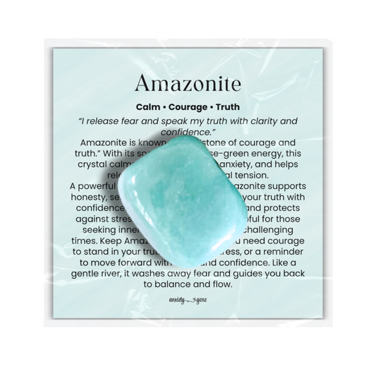 Amazonite Tumbled Stone 1–2 inches, polished turquoise-green healing crystal for stress relief and emotional balance, calming amazonite gemstone for anxiety and communication, natural amazonite pocket stone for meditation and mindfulness, crystal for courage truth and self-expression, genuine amazonite stone for chakra healing, amazonite gemstone gift for women and men, tumbled crystal for self-care and spiritual growth