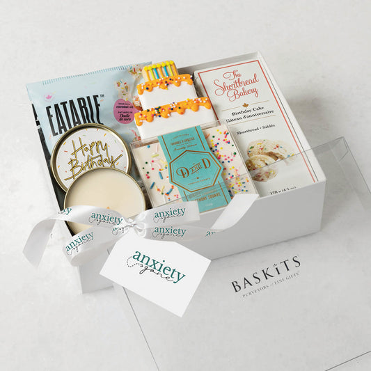 happy birthday gift set, birthday gift box, birthday gift basket, birthday gift set for her, birthday gift set for him, happy birthday gift box canada, birthday gift basket canada, luxury birthday gift set, curated birthday gift set, birthday spa gift set, birthday self care gift set, birthday treat box, birthday celebration gift set, birthday hamper canada, birthday gift box delivery canada