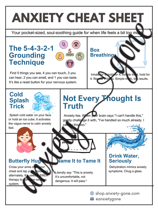 anxiety cheat sheet, printable anxiety cheat sheet, downloadable anxiety guide, anxiety coping cheat sheet, printable anxiety toolkit, anxiety relief printable, anxiety tips printable, anxiety pdf download