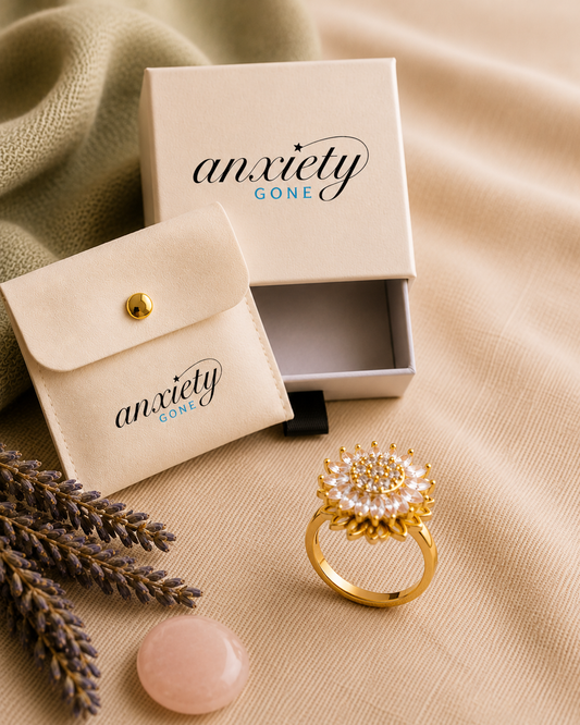 Bloom fidget ring for kids and adults in gold for the perfect sensory tool for self regulation