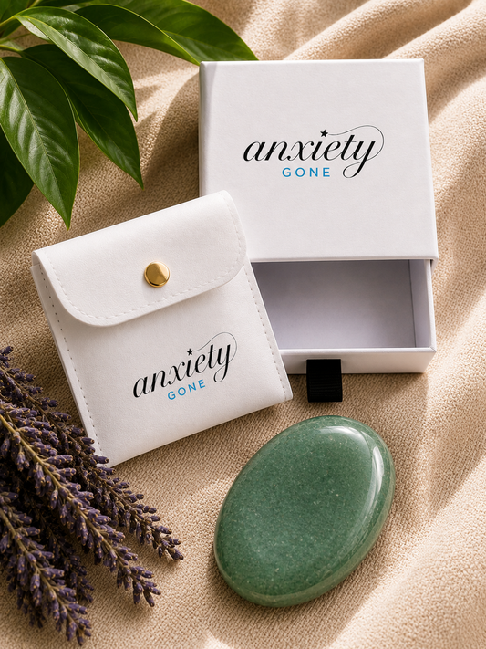 Green aventurine worry stone as a fidget tool for self regulation and anxiety