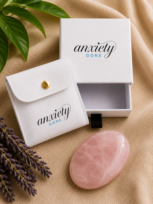 rose quartz pink worry stone as a fidget tool for self regulation and anxiety