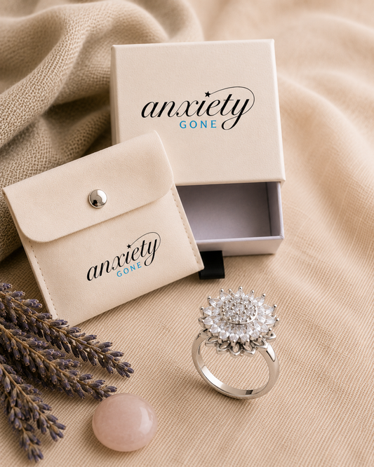 Bloom fidget ring for kids and adults in silver for the perfect sensory tool for self regulation
