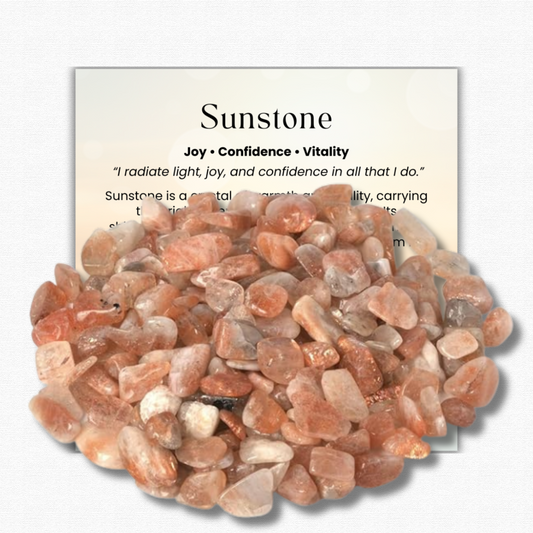 Sunstone Tumbled Stone 1 inch, polished orange healing crystal for joy and confidence, natural sunstone gemstone for stress relief and positivity, pocket sunstone crystal for meditation and mindfulness, genuine sunstone stone for vitality and personal power, calming crystals for anxiety and self-doubt, sparkling orange sunstone gift for women and men, sunstone crystal for motivation and emotional balance
