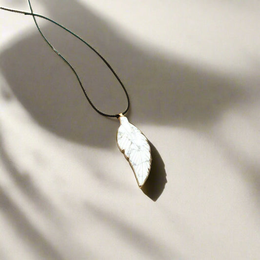 White Howlite Gemstone Necklace for anxiety relief, emotional renewal, gemstone jewelry and spiritual gifts.