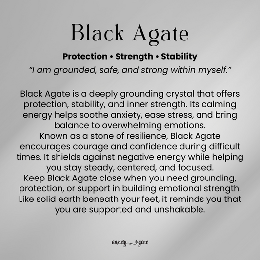 Black Agate healing properties card