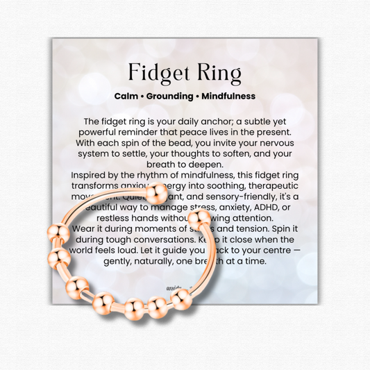 Adjustable 18K gold plated fidget ring for anxiety relief, resizable spinner ring for women, stress relief worry ring, calming mental health jewelry