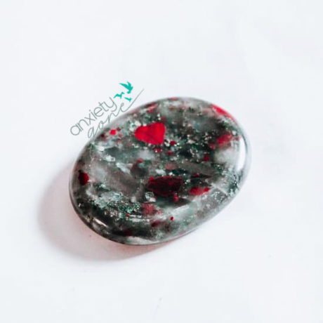 worry stones, worry thumb stones, african blood stone, african blood stone worry stone, african blood stone thumb stone, stones for anxiety, stones for panic, gemstones for anxiety, crystals for anxiety, mental health crystals, fidget tools, 