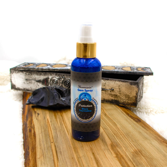 Black Tourmaline Vetiver Crystal Wellness Spray for Guidance photographed against a neutral background