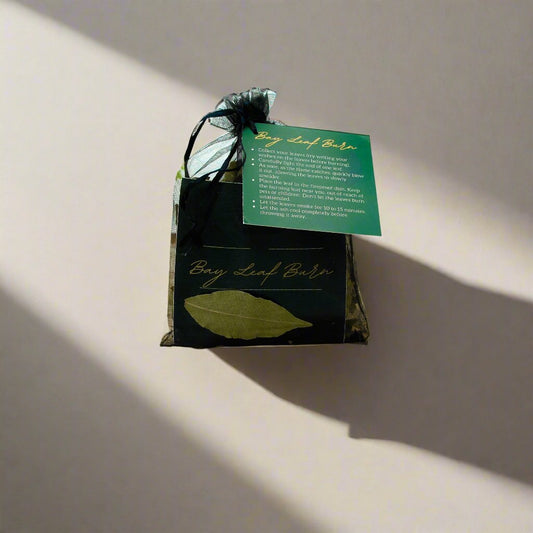 Burning Bay Leaf Kit for anxiety relief and manifestation rituals, full moon rituals, spells, and more.