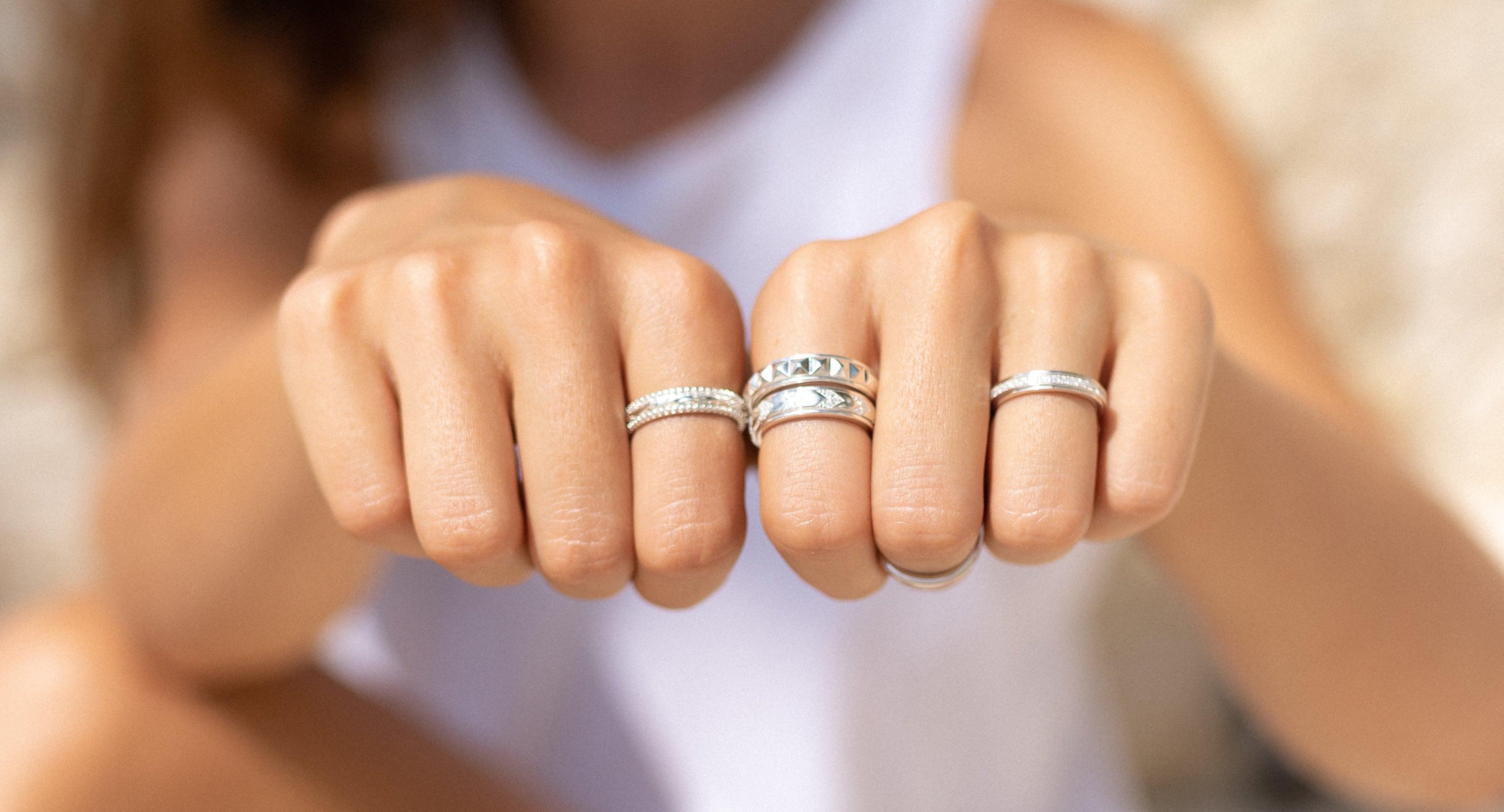 Stuckable Rings Stackable Silver and Gold Fidget Rings Canada – Anxiety Gone