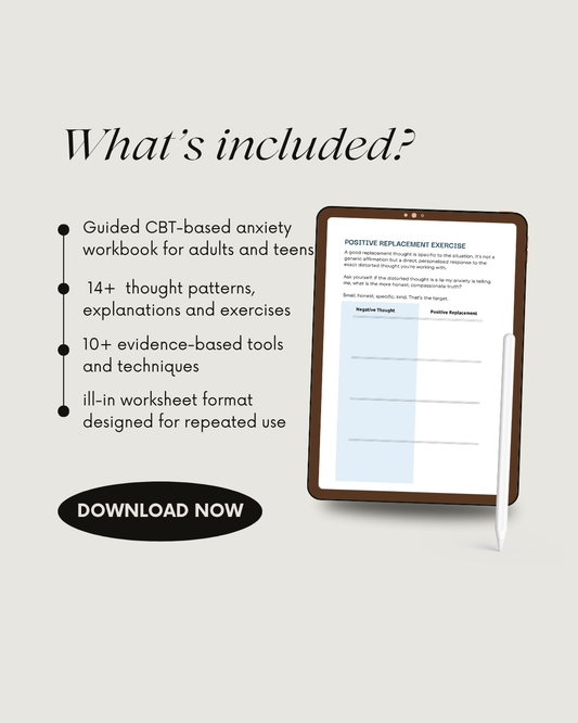 Thought Detox: A Printable CBT Anxiety Workbook for Overthinking, Negative Thought Patterns and Anxious Thoughts