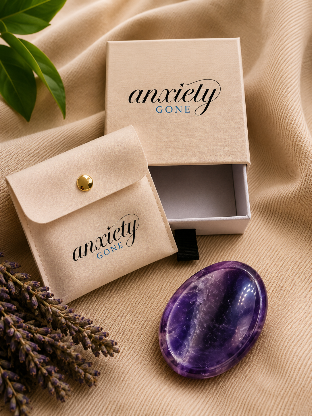 Amethyst worry stone as a fidget tool for self regulation and anxiety