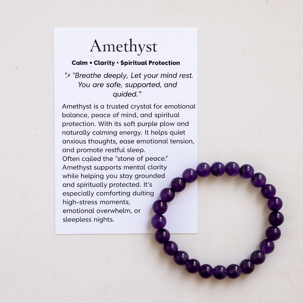 amethyst bracelet, amethyst jewelry, amethyst beads, amethyst beaded bracelet, amethyst anxiety
