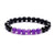 Peace of Mind Amethyst Beaded Bracelet with frosted agate and black obsidian for anxiety relief, mental health support, and grounding energy.