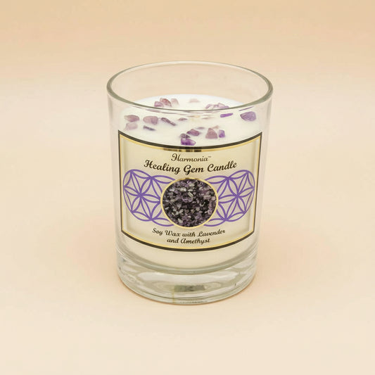 crystal candle, amethyst candle, lavender crystal candle, healing candle with crystals, soy crystal candle, amethyst lavender candle, soy gem candle, crystal infused candle, gemstone candle, amethyst lavender candle, lavender and crystal candle, calming lavender crystal candle, amethyst aromatherapy candle, lavender healing candle, candle for anxiety and stress, lavender candle with amethyst, lavender infused crystal candle