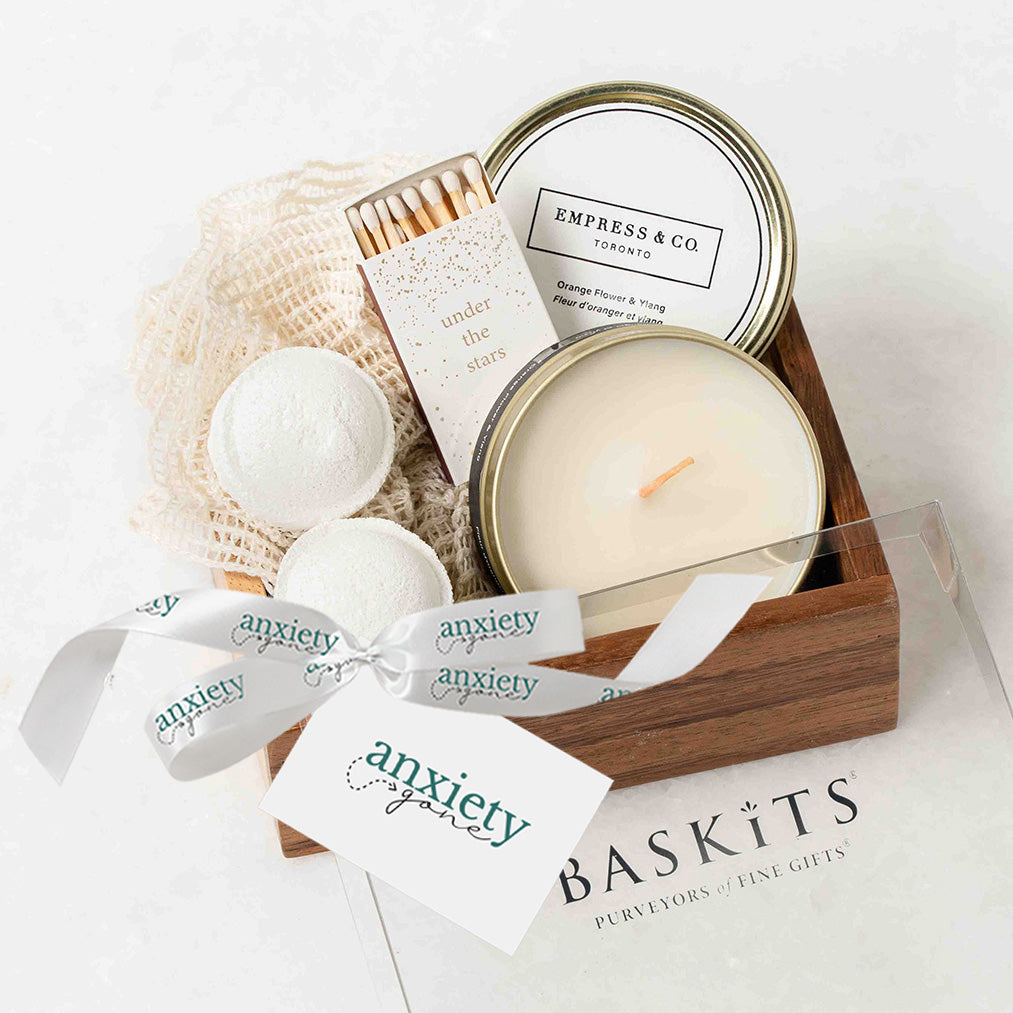 relax and renew gift set, spa gift set, home spa gift box, self care gift set, relaxation gift basket, wellness gift basket, pamper gift set, bath & body gift set, stress relief gift box, aromatherapy gift set, spa gift box canada, luxury spa gift set, spa gift basket for her, spa gift basket for him, spa and wellness gift set