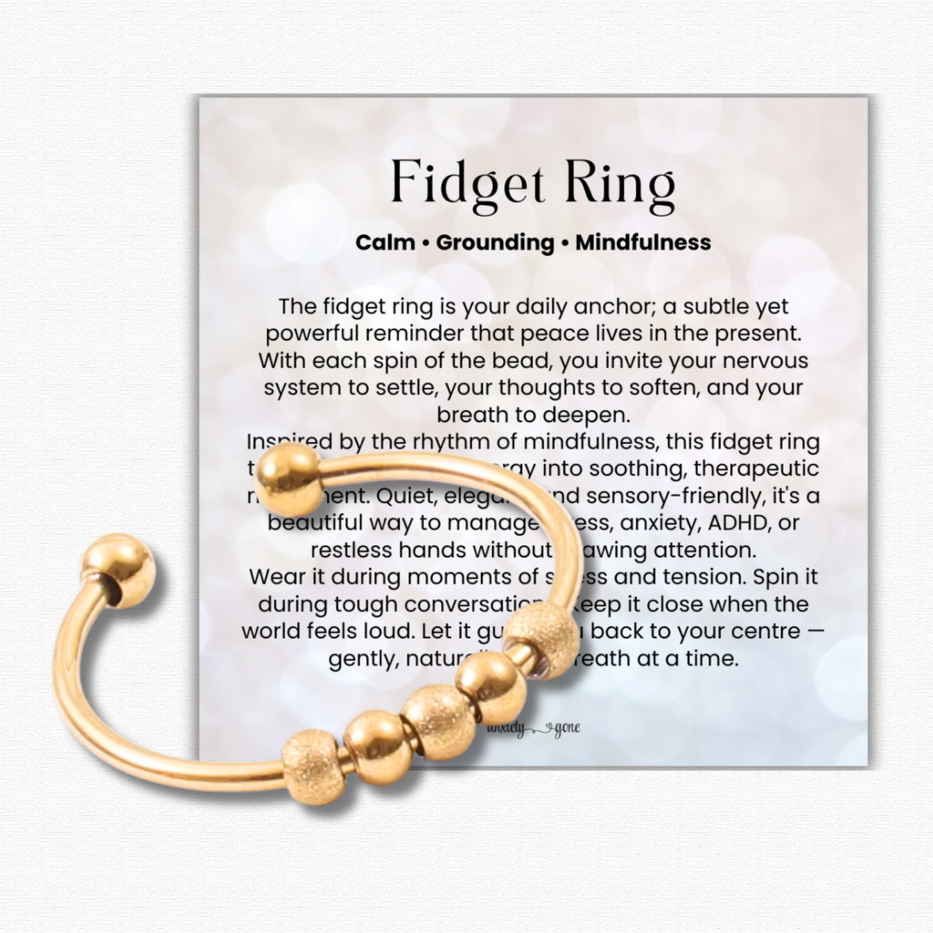 Zen Bead Fidget Ring Canada – Spinner Anxiety Ring – Anxiety Gone