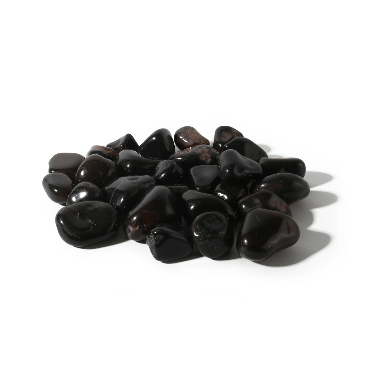 Black Agate Tumbled Stone 1–2 inches, polished black healing crystal for grounding and protection, natural agate gemstone for stress relief and anxiety, calming black agate pocket stone for meditation and mindfulness, genuine black agate crystal for emotional balance and strength, tumbled gemstone for reiki and chakra healing, black agate stone for stability and resilience, crystal gift for women and men