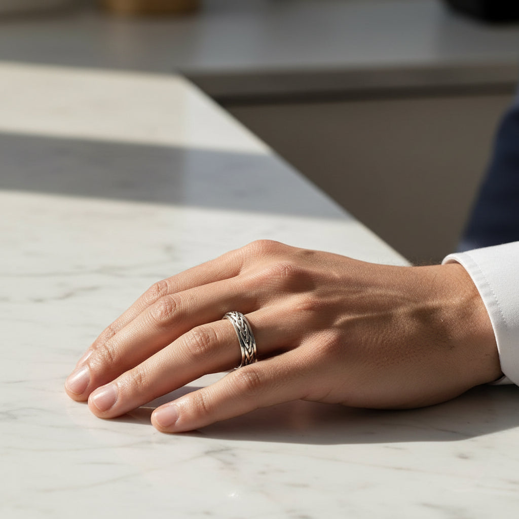 fidget ring, anxiety ring, spinner ring, worry ring, fidget jewelry, fidget ring for anxiety, spinning anxiety ring, anti-anxiety ring, stress relief ring, fidget ring for stress, fidget ring for adults, fidget ring for kids, fidget ring for women, fidget ring for men, discreet fidget ring, fidget ring for focus, fidget ring for work, calming ring for anxiety, ring to reduce stress, mental health support jewelry, stainless steel fidget ring, sterling silver fidget ring, gold spinner ring, minimalist fidget 