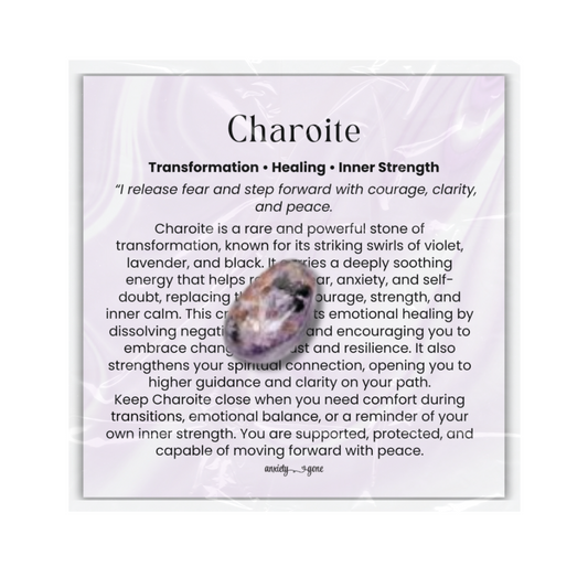 Charoite Tumbled Stone 1 inch, polished purple healing crystal for transformation and inner strength, charoite gemstone for anxiety relief and emotional healing, natural charoite pocket stone for meditation and mindfulness, violet charoite crystal for spiritual growth and resilience, calming crystal for stress support, genuine charoite gemstone gift for women and men, tumbled charoite crystal for intuition and balance