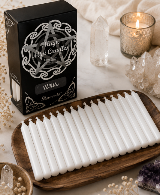 White Mini Ritual Candles — Charm Chime Candles
