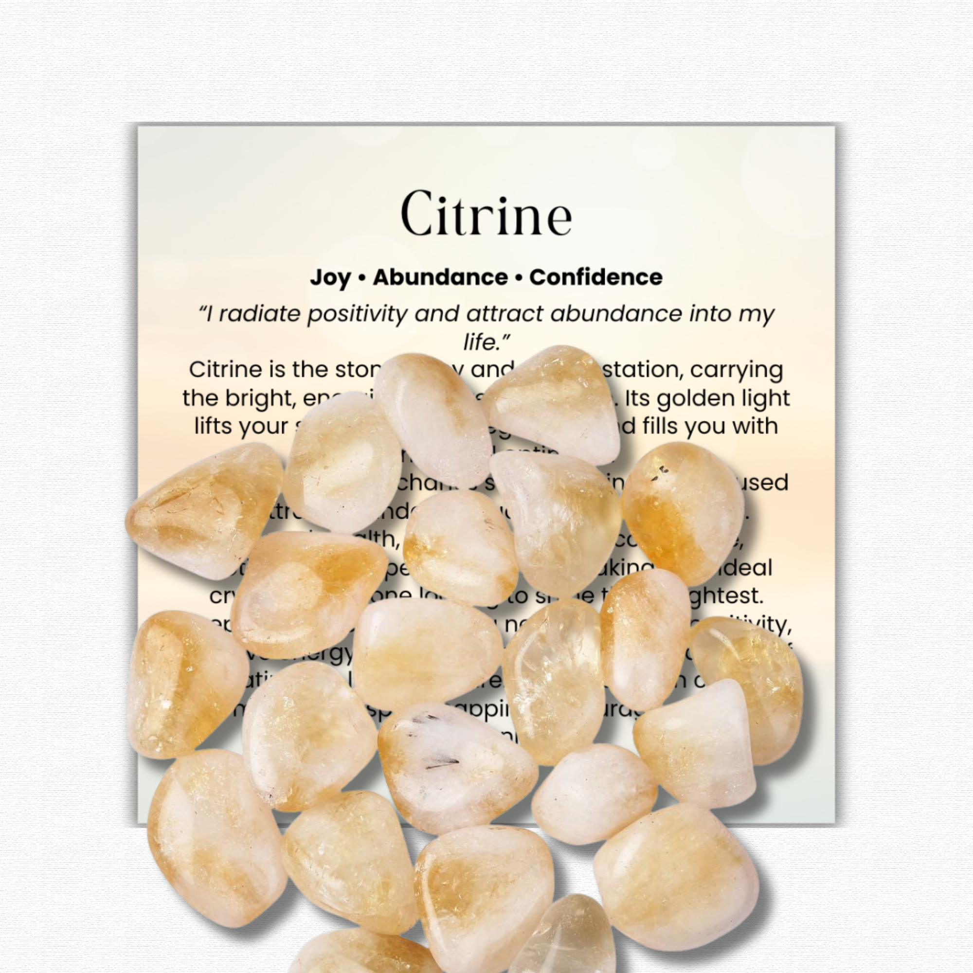 Citrine Tumbled Stone 1–2 inches, polished yellow healing crystal for joy and abundance, citrine gemstone for confidence and positivity, natural citrine pocket stone for meditation and manifestation, golden citrine crystal for prosperity and stress relief, genuine citrine tumbled gemstone for energy healing and balance, spiritual citrine gift for women and men, citrine crystal for creativity and motivation