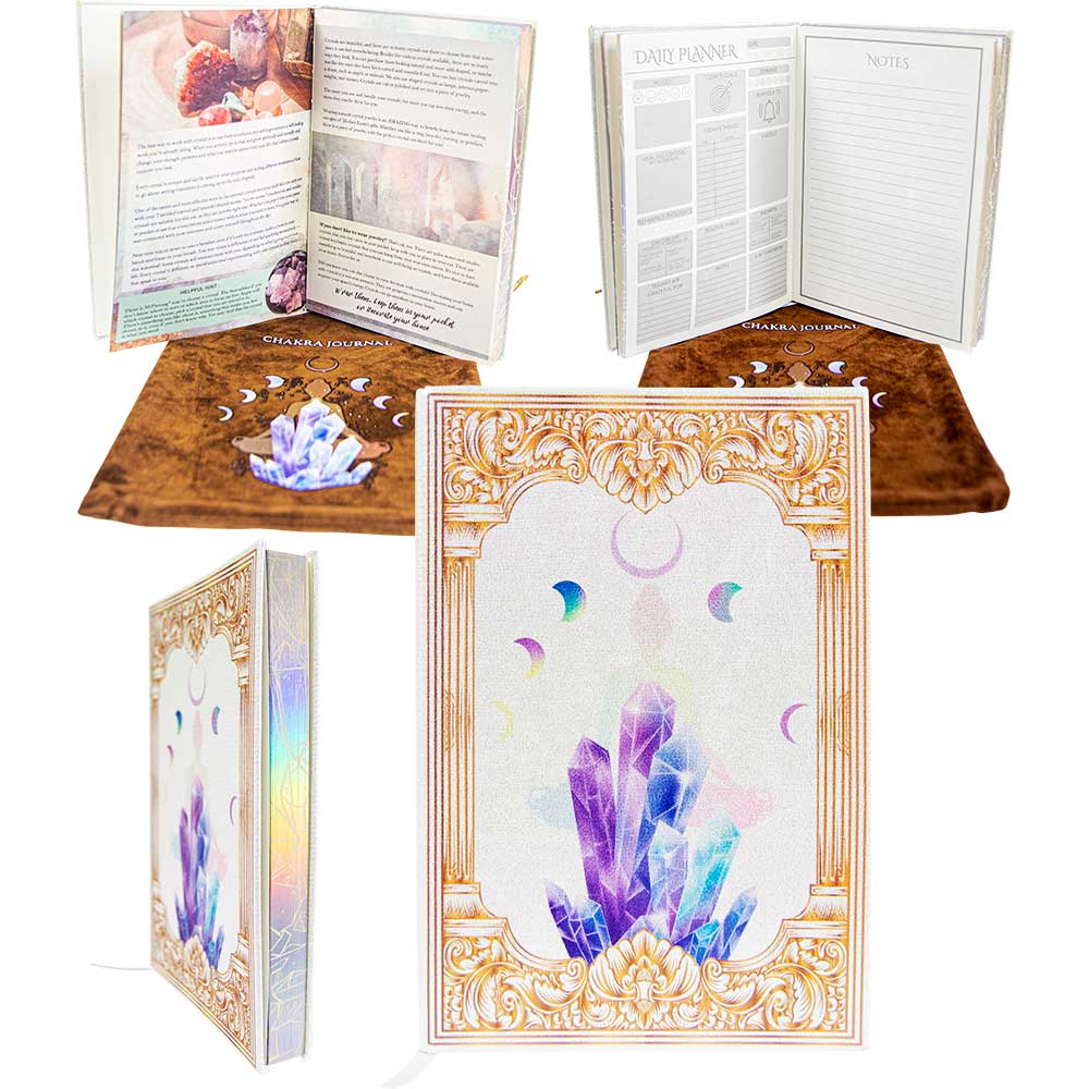 vegan leather journal, chakra crystal journal, crystal healing journal, chakra journal with crystals, vegan chakra notebook, journal with chakra stones, spiritual journal with bag, vegan leather crystal journal, chakra healing journal, chakra alignment journal, chakra energy notebook, 7 chakras crystal journal, chakra meditation notebook, chakra crystals journal set, journal for chakra balancing, chakra crystal notebook