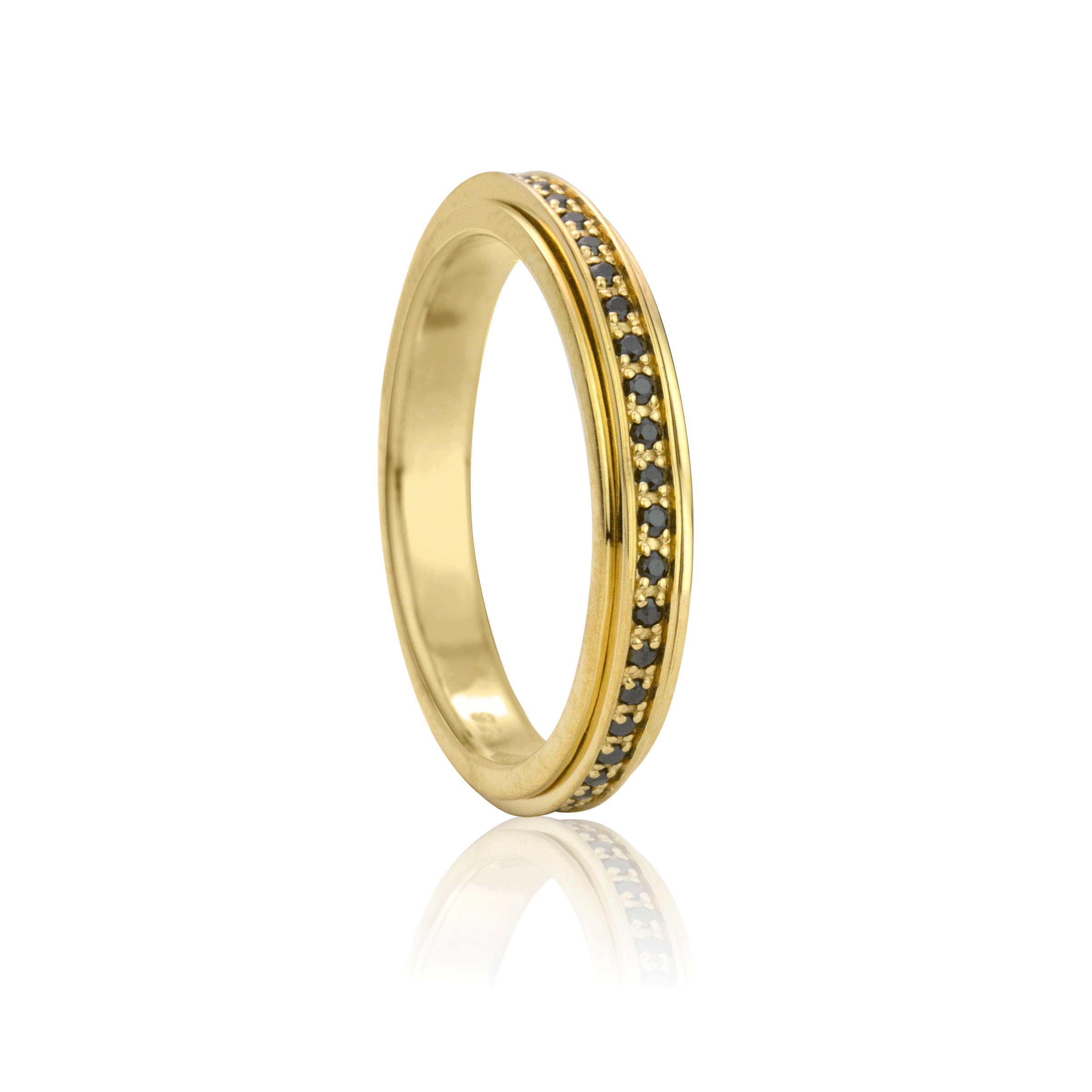 Eclipse 14K Gold Fidget Ring | Luxury Anxiety Spinner Rings – Anxiety Gone