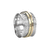 Sterling Silver Butterfly Spin Ring with Yellow and Rose Gold spinning bands, displayed with complimentary MeditationRings Tin and Travel Pouch