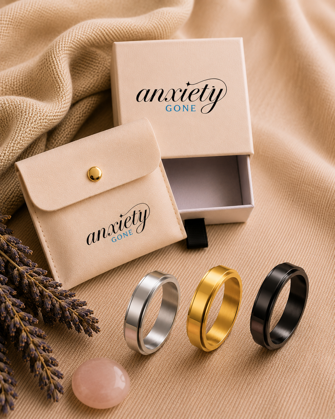 Fidget ring for men available in silver, gold and black