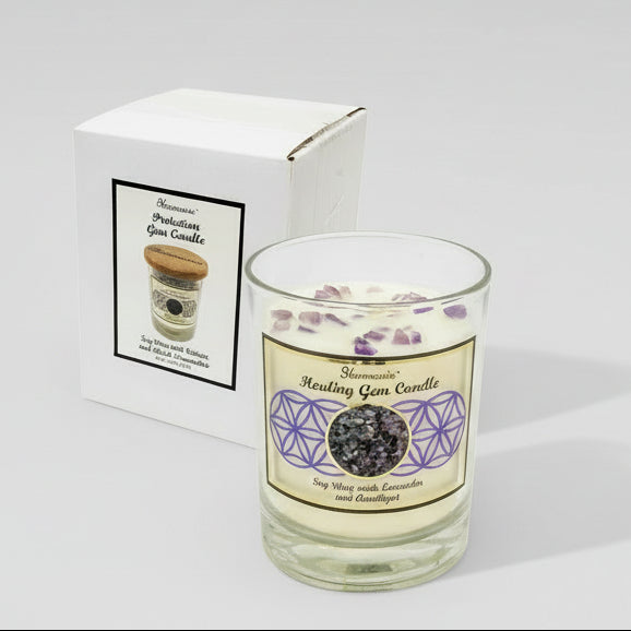 crystal candle, amethyst candle, lavender crystal candle, healing candle with crystals, soy crystal candle, amethyst lavender candle, soy gem candle, crystal infused candle, gemstone candle, amethyst lavender candle, lavender and crystal candle, calming lavender crystal candle, amethyst aromatherapy candle, lavender healing candle, candle for anxiety and stress, lavender candle with amethyst, lavender infused crystal candle