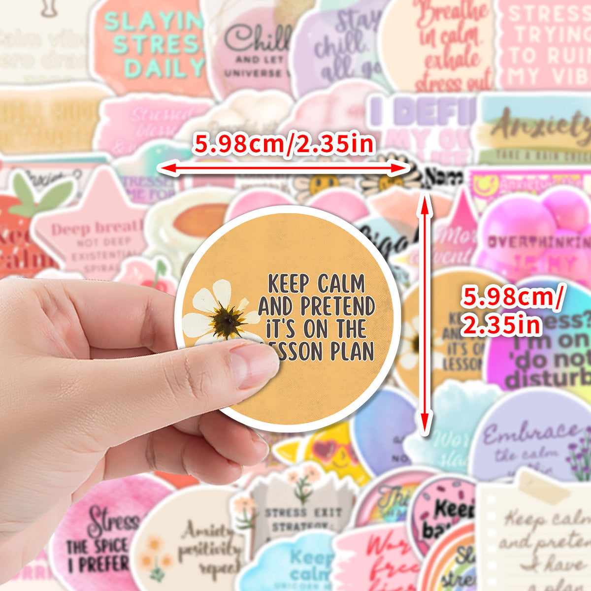 50PCS Boho Mental Health Stickers | Inspirational Quotes, Anxiety Relief, Self Care Aesthetic