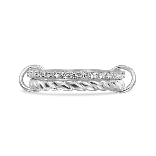 Kaia Meditation Ring, Twisted Band Spinner Ring in Sterling Silver