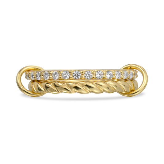 Kaia Meditation Ring, Twisted Gold Spinner Ring