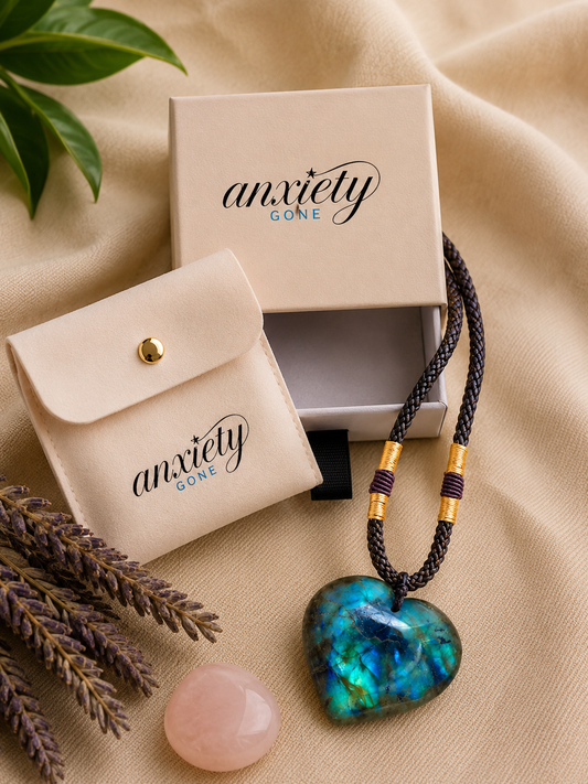 Labradorite necklace in heart shaped 