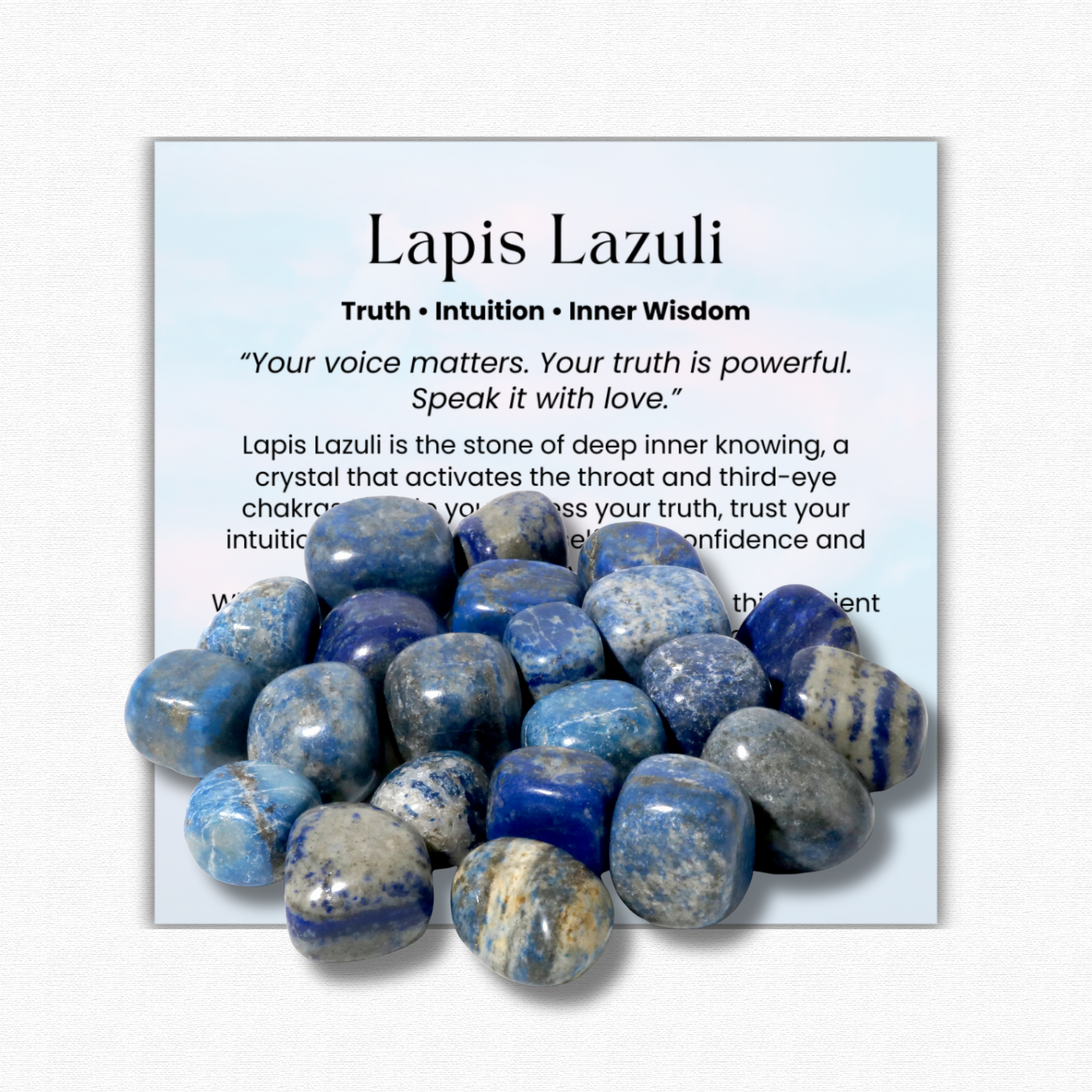 Lapis Lazuli Tumbled Stone 1 inch, polished blue healing crystal with gold flecks for truth and wisdom, calming crystal for stress relief and anxiety, lapis gemstone for meditation and third eye chakra activation, natural lapis lazuli pocket stone for intuition and self-expression, genuine gemstone for emotional healing and clarity, spiritual crystal gift for women and men, lapis lazuli crystal for mindfulness and communication