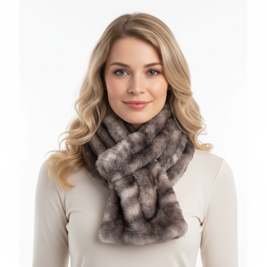 aromatherapy wrap, aromatherapy neck wrap, lavender neck wrap, faux fur neck wrap, tourmaline neck wrap, relaxus scarf, neck scarf,