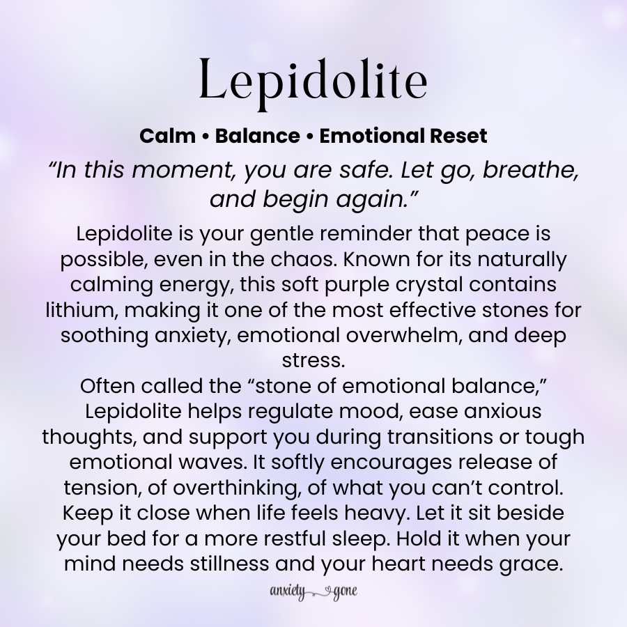Lepidolite Worry Stone | Crystal for Anxiety &amp; Depression