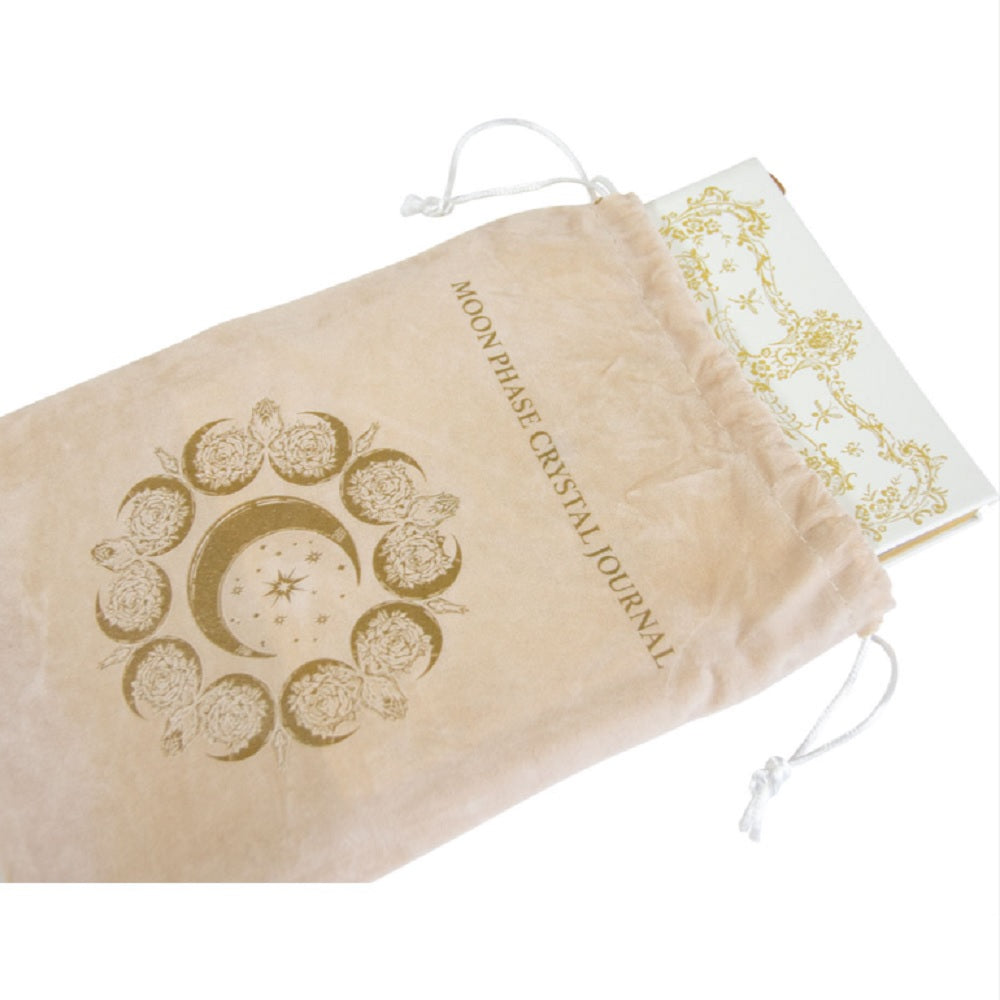 vegan leather journal, moon phase journal, crystal journal, moon journal with crystal, witchy journal, celestial journal, spiritual journal with moon phases, vegan leather moon journal, manifestation journal, moon ritual journal, intention setting journal, lunar phase journal, journal for moon phases, astrology journal with crystal, witch journal for spells, new moon manifestation journal