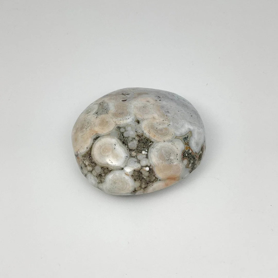 Ocean Jasper Tumbled Stone 2–3 inches, large polished healing crystal for joy and emotional healing, ocean jasper gemstone for stress relief and renewal, natural ocean jasper crystal with swirls of green cream and blue, calming crystal for anxiety and mindfulness, genuine ocean jasper meditation stone, ocean jasper gemstone gift for women and men, spiritual crystal for positivity and balance