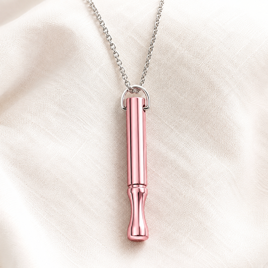 Pink Breathing Necklace, Calm Anxiety Tool