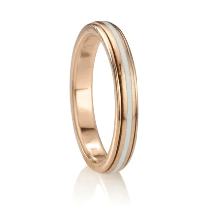 Virtue Anxiety Ring worn on a hand, thumb turning the band