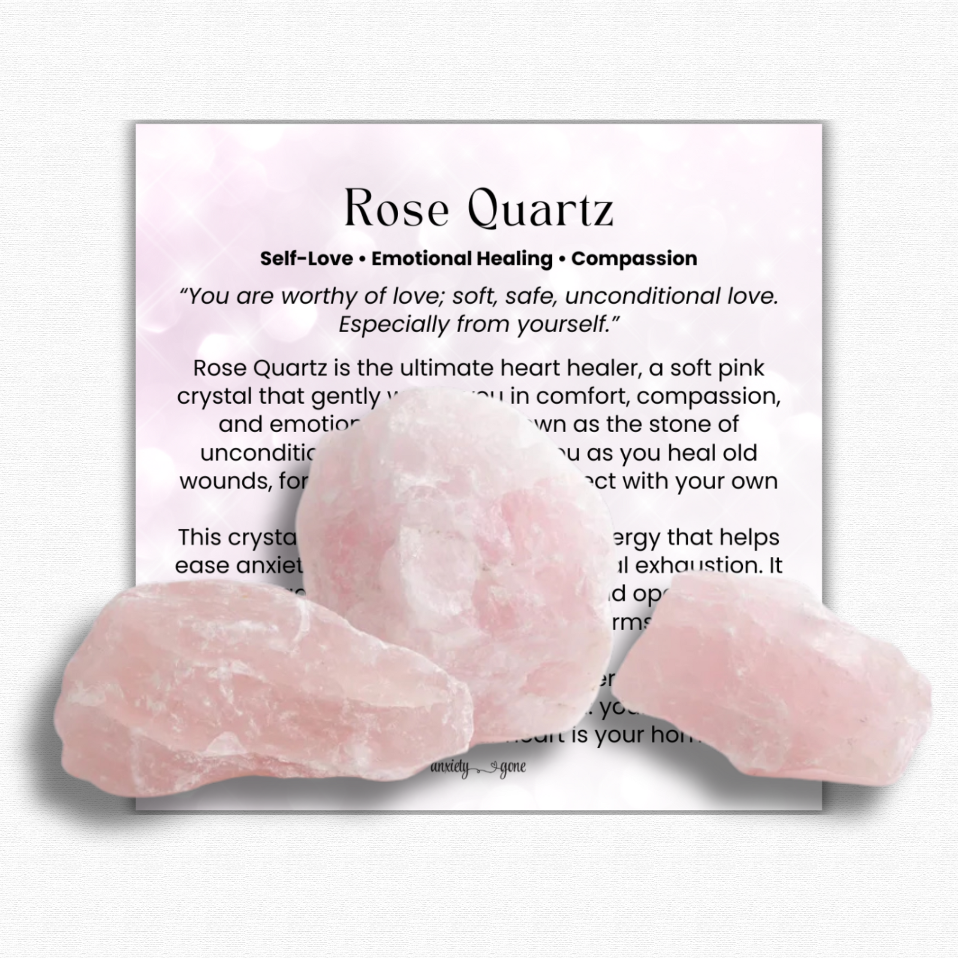 Medium Rose Quartz Tumbled Stone 1–2 inches, polished pink healing crystal for love and self-care, rose quartz pocket stone for stress relief and emotional healing, genuine rose quartz crystal for meditation and heart chakra balance, natural pink gemstone gift for women and men