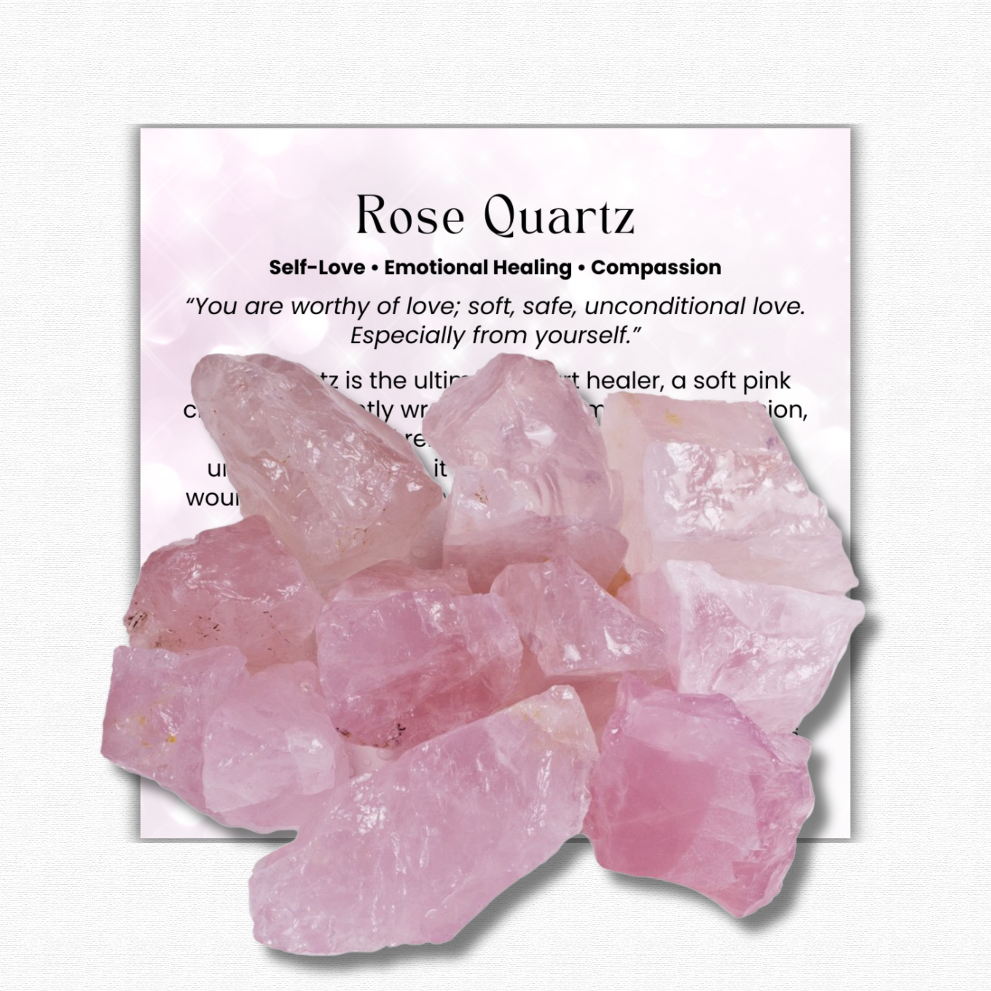 Medium Rose Quartz Tumbled Stone 1–2 inches, polished pink healing crystal for love and self-care, rose quartz pocket stone for stress relief and emotional healing, genuine rose quartz crystal for meditation and heart chakra balance, natural pink gemstone gift for women and men