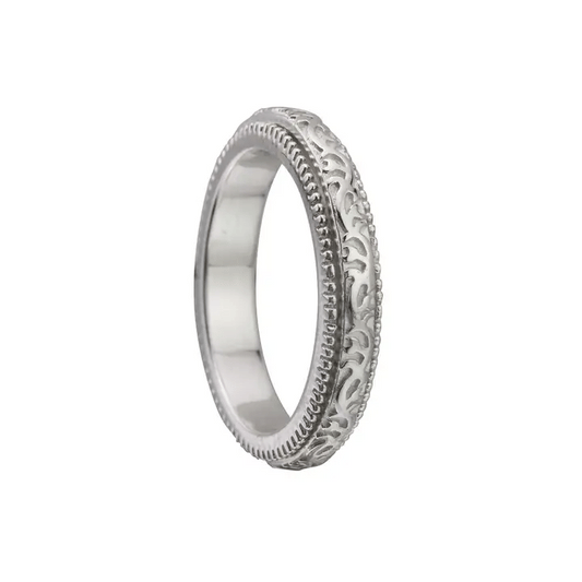 Rosebud Sterling Silver Fidget Ring – Spinner Anxiety Ring for Women with Rose Filigree Design, Stress Relief & Emotional Balance