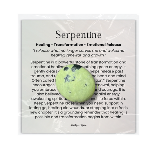 Serpentine Tumbled Stone 1–2 inches, polished green healing crystal for emotional release and renewal, serpentine gemstone for transformation and balance, natural serpentine pocket stone for meditation and mindfulness, calming crystal for stress relief and trauma healing, genuine serpentine stone for Kundalini awakening and spiritual growth, tumbled gemstone for energy healing and grounding, serpentine crystal gift for women and men