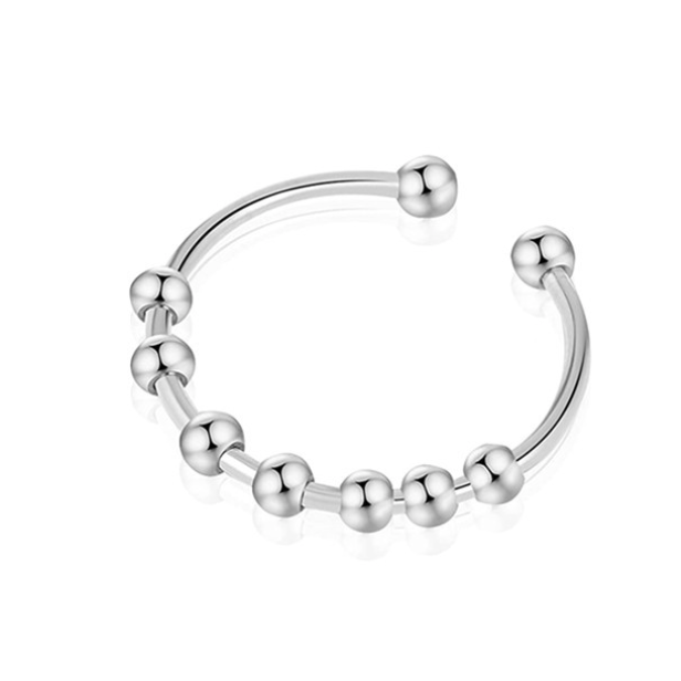Adjustable 18K gold plated fidget ring for anxiety relief, resizable spinner ring for women, stress relief worry ring, calming mental health jewelry