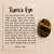 Polished Tiger’s Eye worry stone for anxiety relief, confidence, and stress support – natural thumb stone with info card"