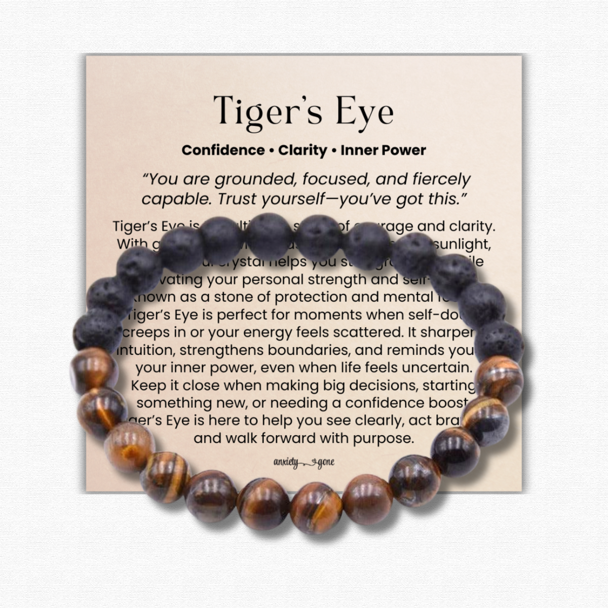 Tiger’s Eye and Lava Stone beaded bracelet for men and women – crystal jewelry for confidence, grounding, and protection – natural diffuser bracelet for anxiety, stress relief, and aromatherapy with essential oils